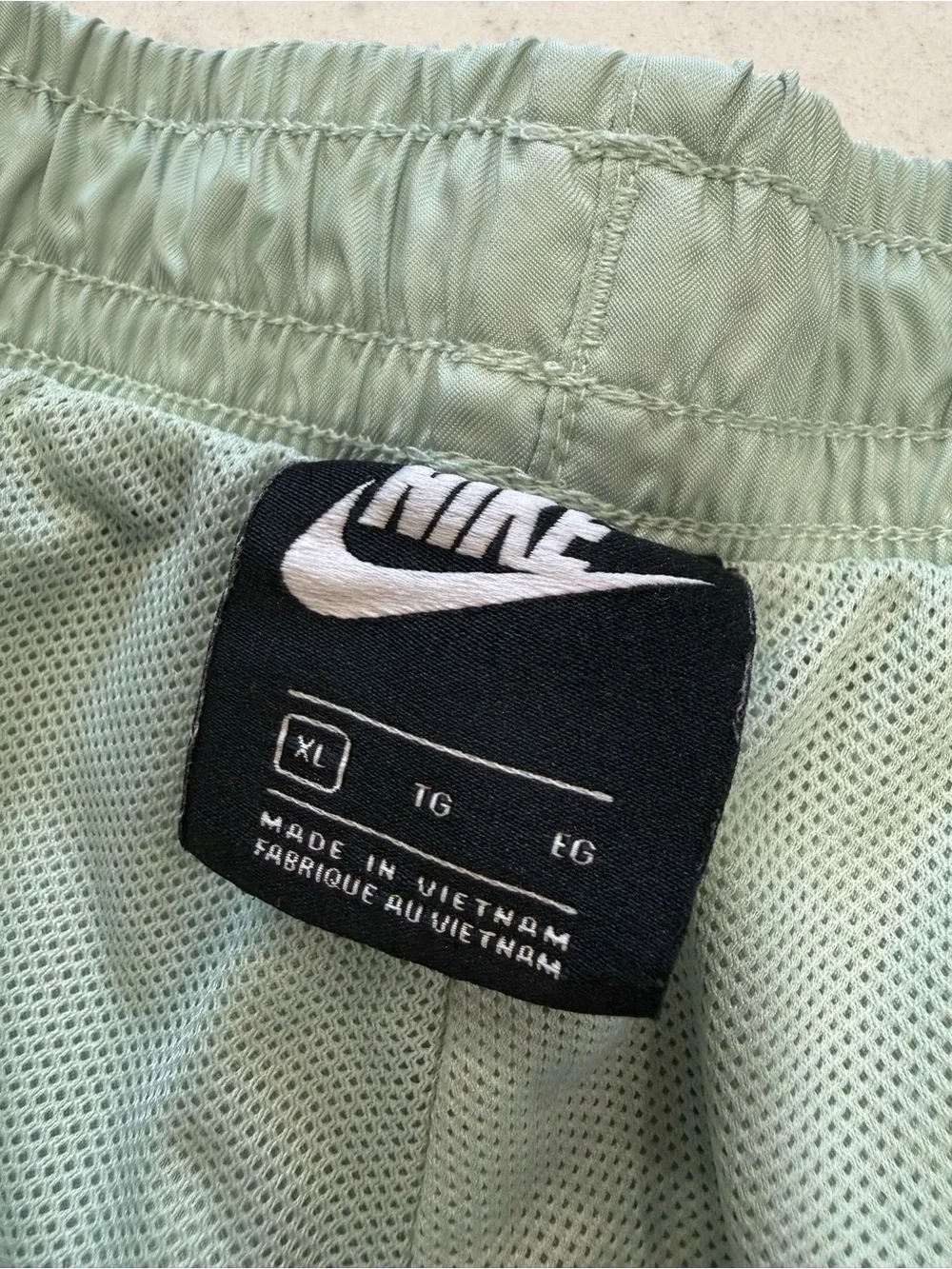 Nike Men's Mint Green Swim Shorts Trunks Lined XL Elastic Waist